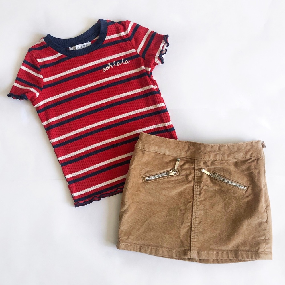 Girls Faux Suede Mini + Top